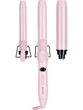 3-in-1 Ceramic Curling Wand - Ionic Curling Iron with Temperature Control, Blush